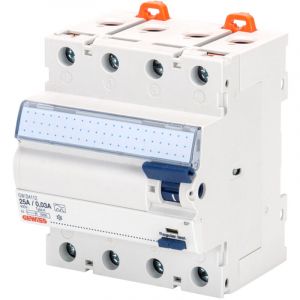 Gewiss Interrupteur diff&eacute;rentiel t&eacute;trapolaire 40 A instantan&eacute; 4 modules 30 mA type A neutre &agrave; gauche - GWD4332