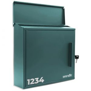 SereneLife Bo&icirc;te aux Lettres Horizontale Montable avec Serrure | Bo&icirc;te aux Lettres Moderne Ext&eacute;rieure Universelle | Acier Galvanis&eacute; 13.7X 9.8X 4.7 Grande Capacit&eacute; pour Maison