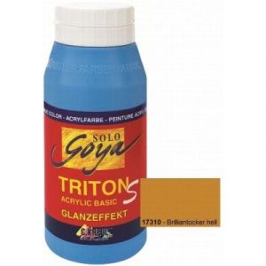 Image de C.Kreul 17310 - Solo Goya Triton S Peinture Acrylique Ocre Brillant Clair, Flacon de 750 ML, séchage Rapide avec Effet Brillant, Peinture à Base d'eau, qualité Studio, Bon Pouvoir Couvrant