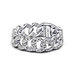 Pandora Bague Maille Cubaine Pav&eacute;e - Taille 56