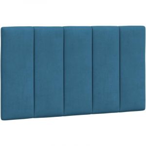 VidaXL Coussin de tête de lit bleu 80 cm velours