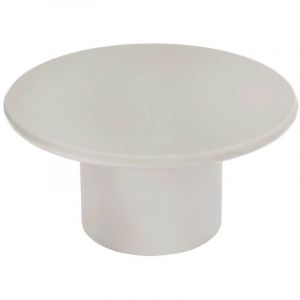 NAVALIA - Table basse ronde pied central en MDF laqu&eacute; sable