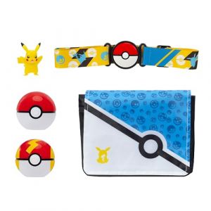 Pokémon Ensemble Ceinture à munitions Pikachu Clip ‘N’ Go Figurine de Combat Pikachu de 5 cm avec Poké Ball et Fast Ball en Plus d'une Ceinture à thème et d'une Ceinture à munitions