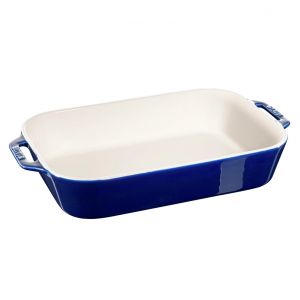 Staub Plat de cuisson rectangulaire 34 x 24 cm bleu
