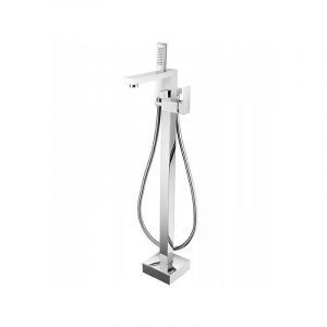 Desconocido Silla élégant Robinet de Baignoire sur pied avec inverseur et bec rotatif avec douchette et flexible