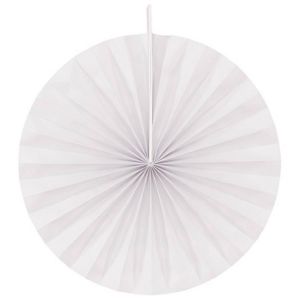 Ruedelafete Lot de 4 grands &eacute;ventails papier 40cm, Blanc