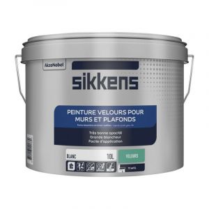Sikkens - Peinture murs et plafonds 10L Blanc velours - Blanc