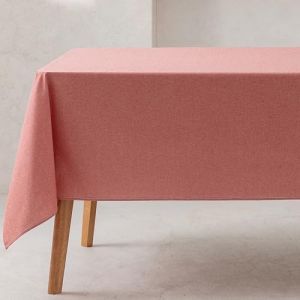 Nappe en 100% coton bio antitaches uni rouge 140x200 cm