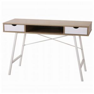 Bureau avec deux tiroirs et une étagère