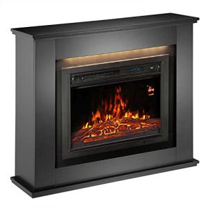 Chauffage électrique - Rectangulaire - 2000 Watt - Noir - Effet de feu inclus