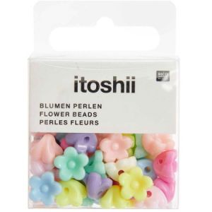 Image de Rico Design Perles Fleurs plastique - Pastel - 10 mm - 40 pcs