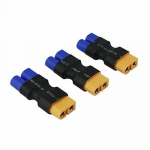 Adaptateur EC3 Femelle à XT60 Mâle pour Batteries LiPO Connecteur pour Drones et Autoradios Léger et Portable, 3 Pièces, 39mm*18mm