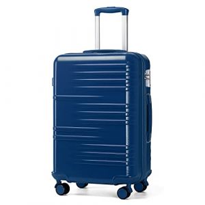 Kono Valise Moyenne Taille 74.5cm Valises Soute Valise Rigide Trolley ABS+PC Valise de Voyage avec roulettes et Serrure TSA Marine