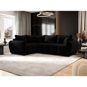 Meublesline Tendencio - Canapé d'angle convertible molia l plus Noir