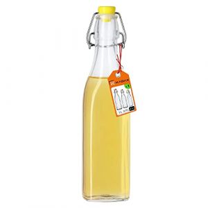 KADAX Bouteille en Verre de 500ml avec Bouchon Hermétique pour la Conservation des Boissons, Parfaite pour le Kombucha et la Limonade