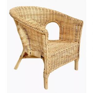 Meubletmoi - Fauteuil de jardin pour enfant en rotin naturel tressé - daria