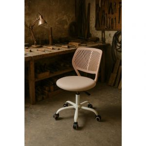 Urban Meuble - Chaise de atelier de laboratoire rose malmonew, hauteur réglable, rotation à 360 degrés, roulettes mobiles, siège confortable