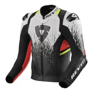 Rev it Blouson cuir Rev’it Quantum 2 Pro Air blanc/rouge neon- 46