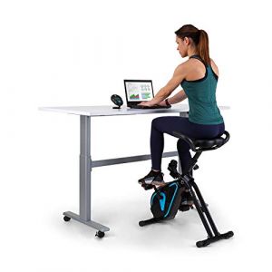 Capital Sports Azura Desk Bike Vélo D'appartement Cardio Pliable Spécial Télétravail, Volant D'inertie 7,5kg, Résistance Magnétique 8 Niveaux - Noir