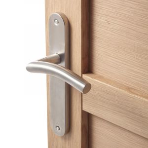 Inspire 2 poign&eacute;es de porte Margaud sans trou, inox entraxe 195 mm