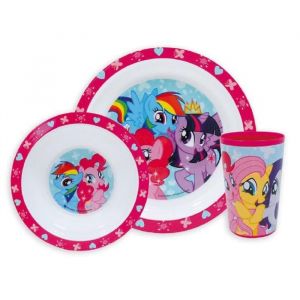 Image de Fun House Ensemble lunch assiette verre bol Mon Petit Poney