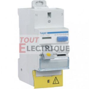 Image de Hager Interrupteur differentiel 2P 63A 30mA AC bornes alignees CDC768F