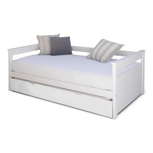 Pack lit gigogne avec 2 matelas Izao Blanc 90x200 cm Blanc