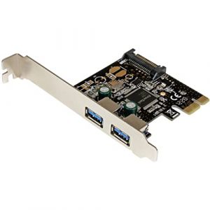 StarTech.com Carte contr&ocirc;leur PCIe &agrave; 2 ports USB 3.0 - Adaptateur PCI Express 2x USB Super Speed avec alimentation SATA