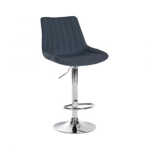 CLP Tabouret de bar en tissu ajustable pivotant tissu Gris foncé