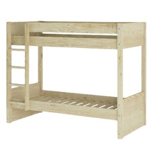 Pack lit superpose avec matelas Lucia Bois naturel 90x190 cm
