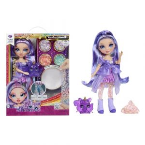 Image de Rainbow high Rainbow Shimmers avec Slime - Violet, Violette - Poupée Mannequin de 28 cm, avec Un Kit de Slime et Un Écureuil de Compagnie, Convient aux Enfants de 4 Ans et Plus