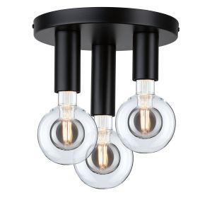 Image de Paulmann 79761 plafonnier Neordic Skogen rond max. 3x20 watts éclairage de plafond Noir éclairage de salon Métal éclairage de couloir E27