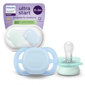 Philips Ultrastart succhietti 0-2 mesi per comfort e sicurezza con custodia sterilizzatrice 2 pezzi