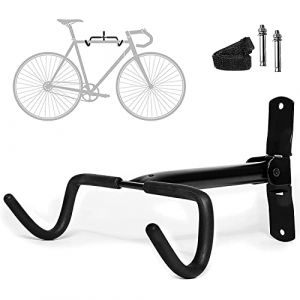 Image de Anchorgoods Support Mural V&eacute;lo Pliable - Rangement Gain de Place, Cintre avec Protection Cadre Rembourr&eacute;, Noir, Taille Universelle
