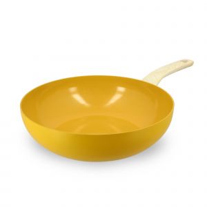 Menastyl Wok en aluminium Ø28cm jaune - compatible induction