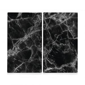 Zeller Lot de 2 planches à découper "Marbre"; noir noir