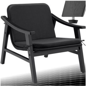 TecTake Chaise en rotin Treviso, structure bois et rembourrage -