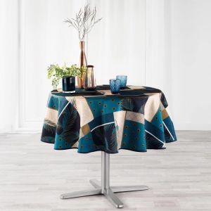 Image de Nappe ronde (D180 cm) Geopan Bleue