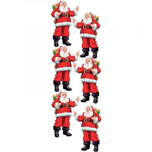 Plage Sticker &eacute;lectrostatique pour vitre, p&egrave;res no&euml;l pour fen&ecirc;tre d&eacute;co de no&euml;l, 23 cm x 67 cm - Rouge