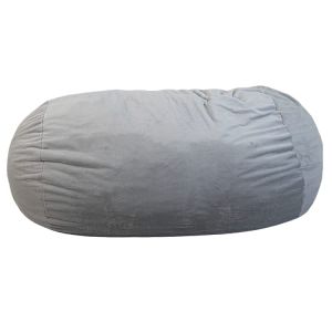 Pouf Long Géant Fourrure - 160 cm Gris clair Bananair Gris clair