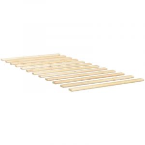 VidaXL Lattes de Lit, Sommier à Lattes Enroulable, Support de Matelas Simple Adulte Chambre à Coucher, Moderne, 90x200 cm Bois de Pin Massif