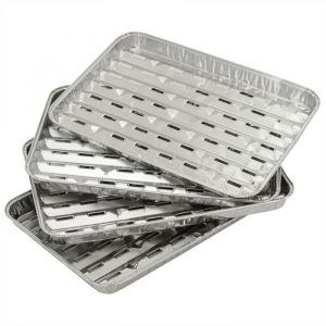 Image de Lot de 12 Barquettes Aluminium 35x22 cm – Spécial Barbecue