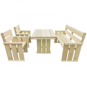 Image de VidaXL Meuble d'extérieur 4 pcs 110x75x74 cm Bois de pin imprégné FSC