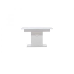 Pluto table de salle à manger 90x120cm, verre extenstible avec plateaux supplémentaires blanc. - Blanc