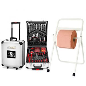 Boite d' Outils 399 pi&egrave;ces BM TOOLS BMT-399-PCS en Chrome Vanadium avec mallette en ALU et poign&eacute;e, avec D&eacute;vidoir de papier