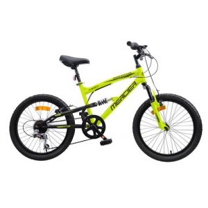 VTT 20'' MERCIER tout suspendu 6 vitesses cadre mixte jaune fluo