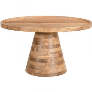 Miliboo Table basse ronde en bois massif D80 cm MATERA