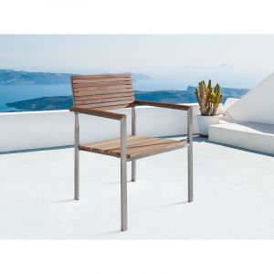 Beliani Lot de 6 chaises de jardin en acier VIAREGGIO