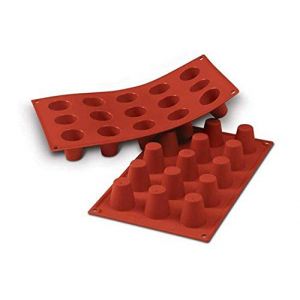 Image de Silikomart 20.019.00.0060 SF019 Moule Baba Taille Mini 15 Cavités Silicone Terre Cuite SF019-C