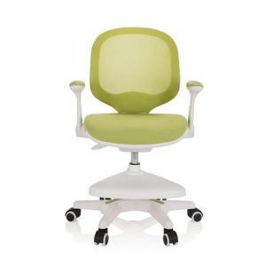 hjh OFFICE 736414 Chaise pour des Enfants Kid Ergo Tissu/Tissu Vert Maille Repose-Pieds pratiquement réglable en Hauteur, pivotant